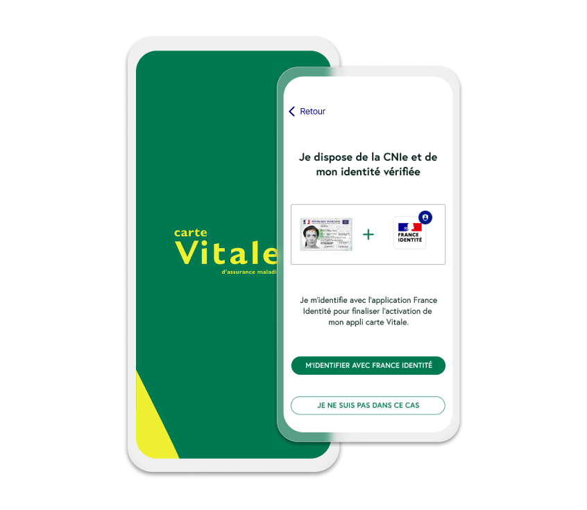 Capture d'authentification avec France Identité sur l'application carte Vitale