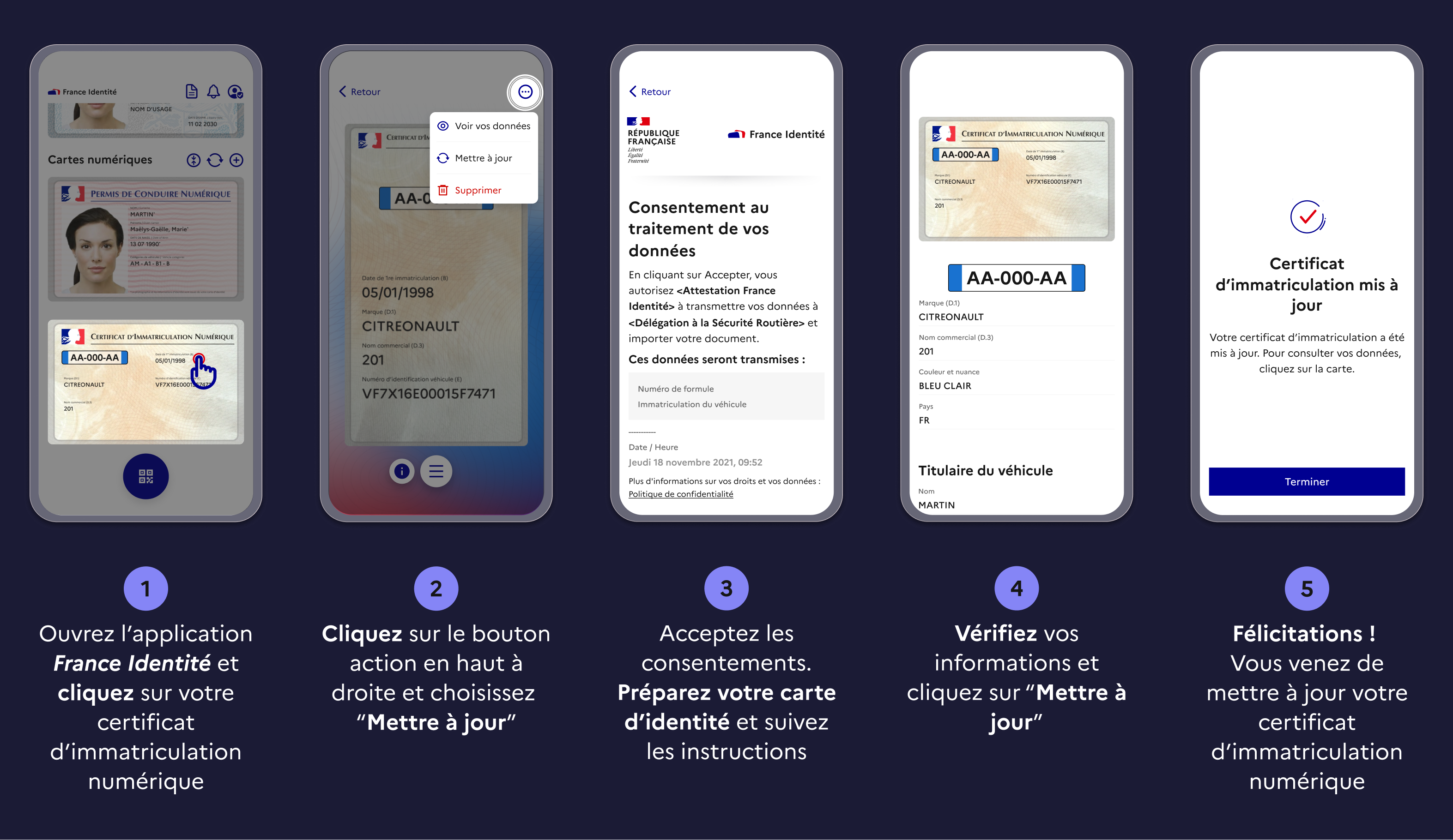 Mettre à jour les données de sa carte grise