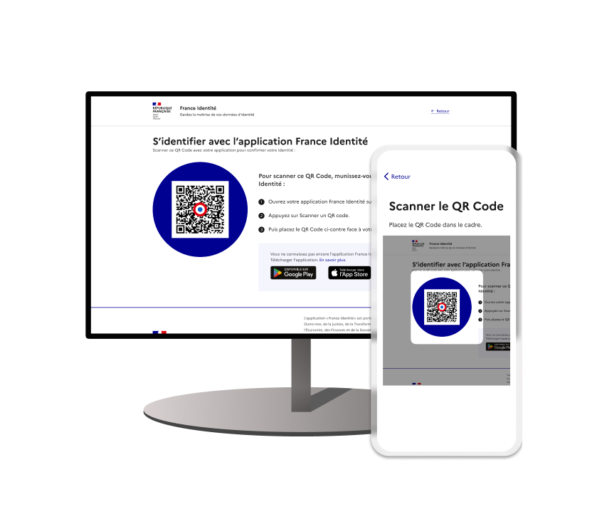 Capture d'écran de l'authentification en ligne avec France Identité pour se connecter au site Ma Procuration