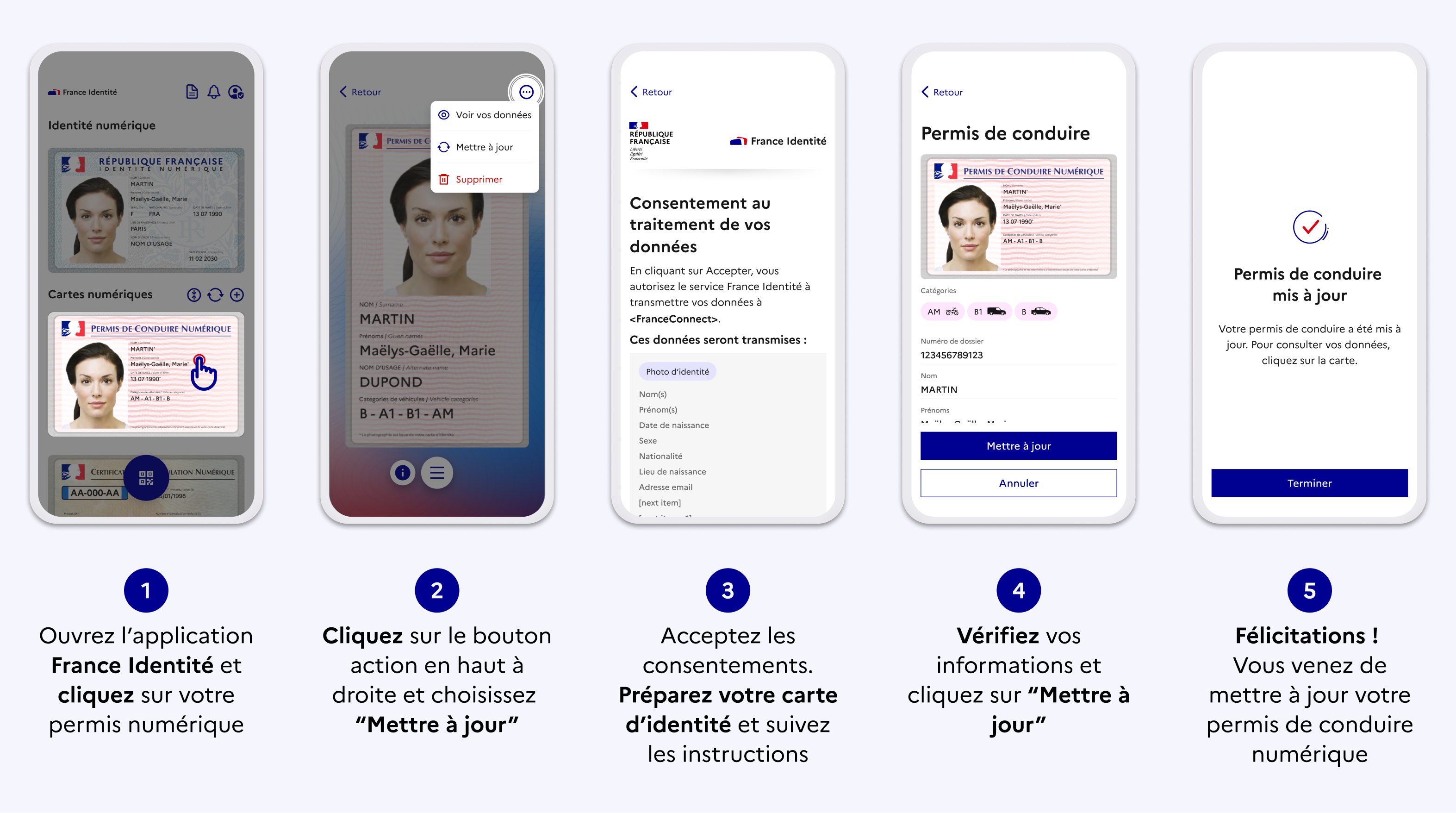 Mettre à jour les données de son permis