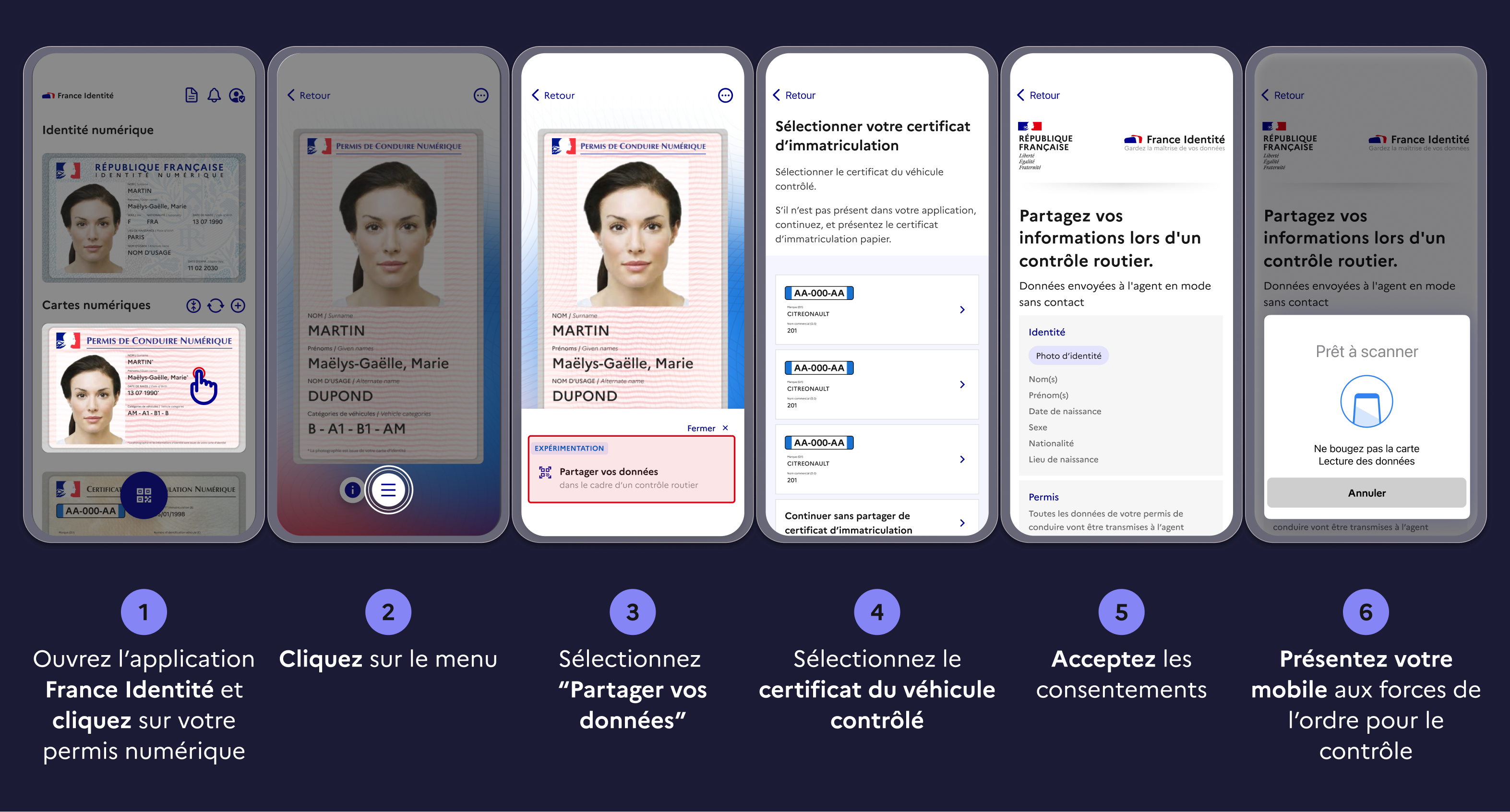 Partager les informations de son permis