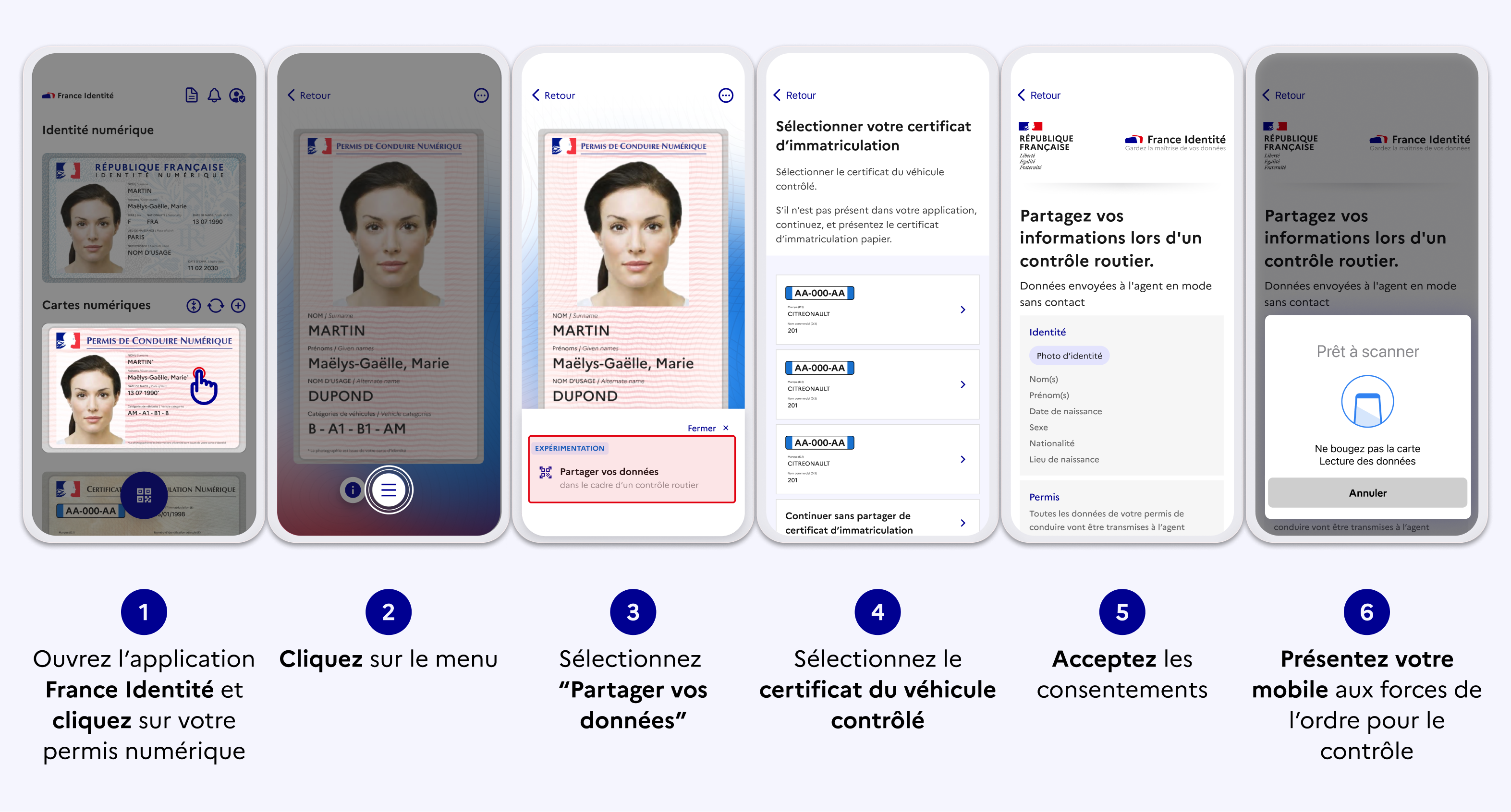 Partager les informations de son permis